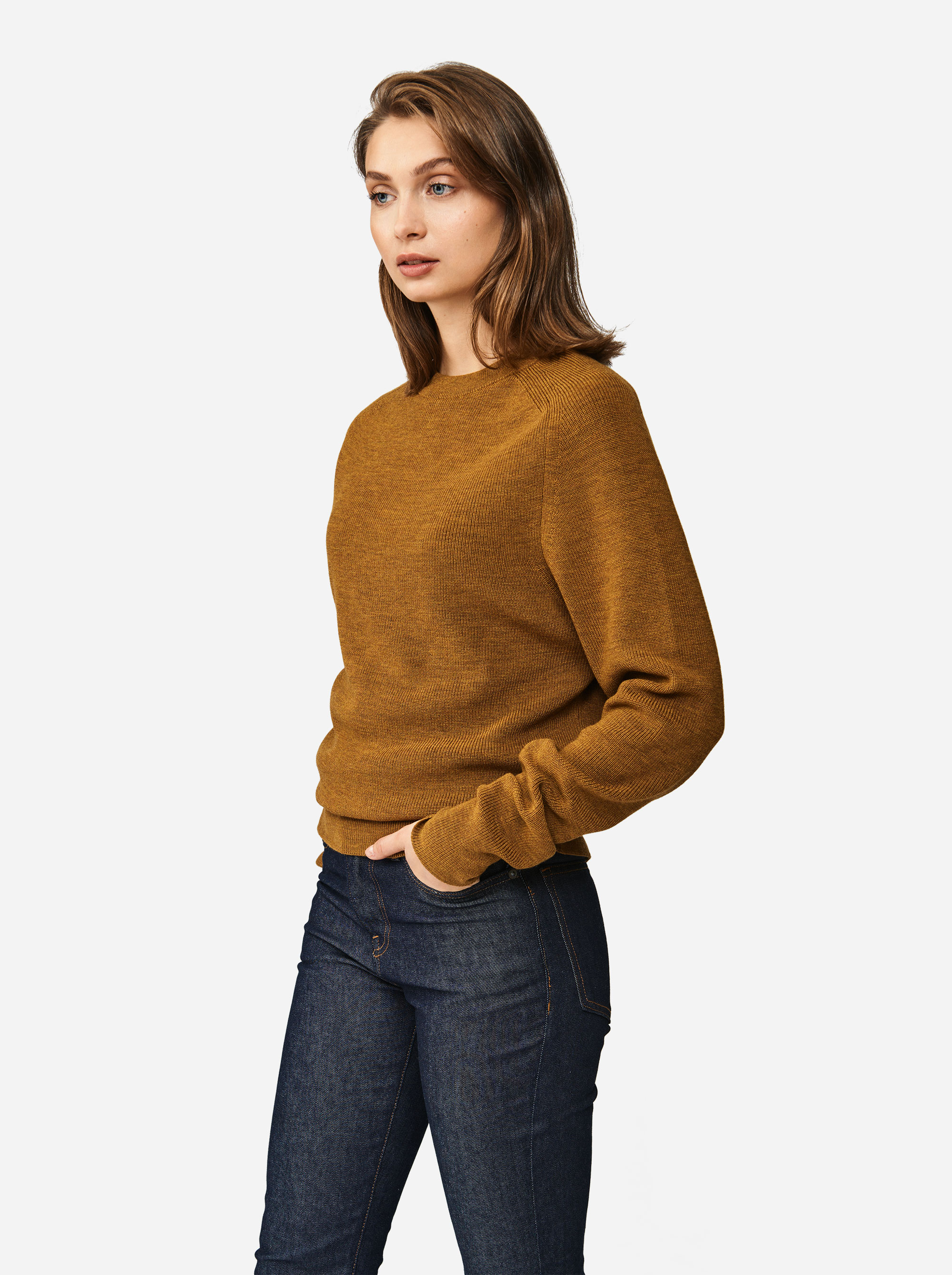 Teym - Crewneck - The Merino Sweater - Women - Mustard - 1