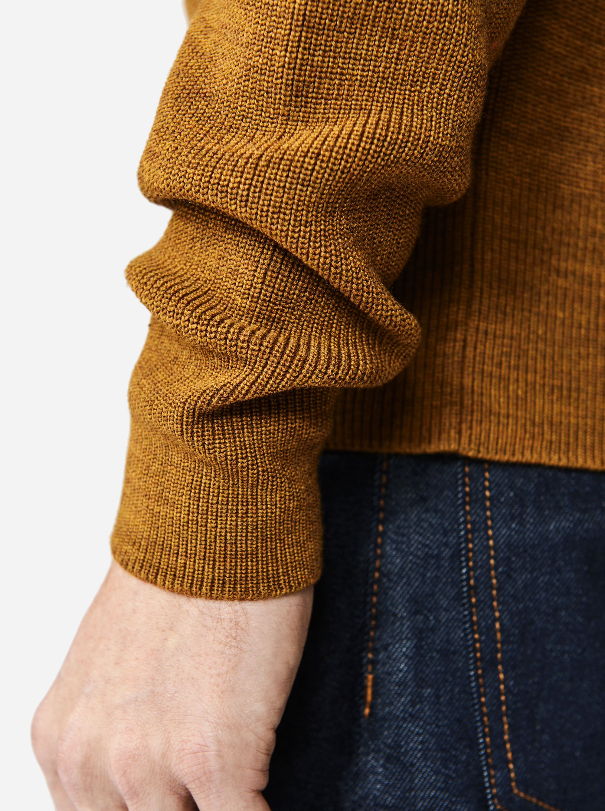 Teym - The Merino Sweater - Men - Mustard - 2