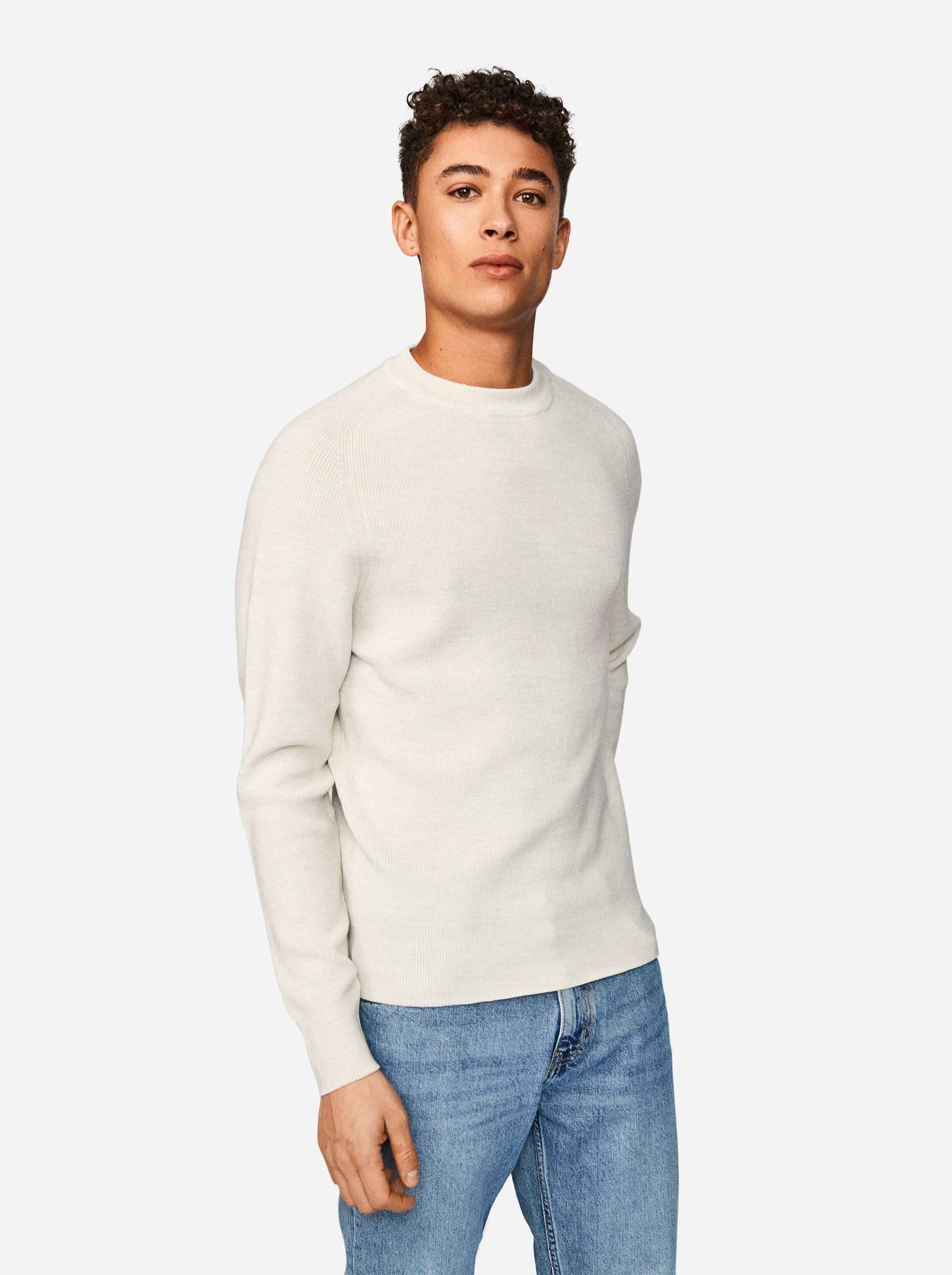 Teym - The Merino Sweater - Men - White - 1