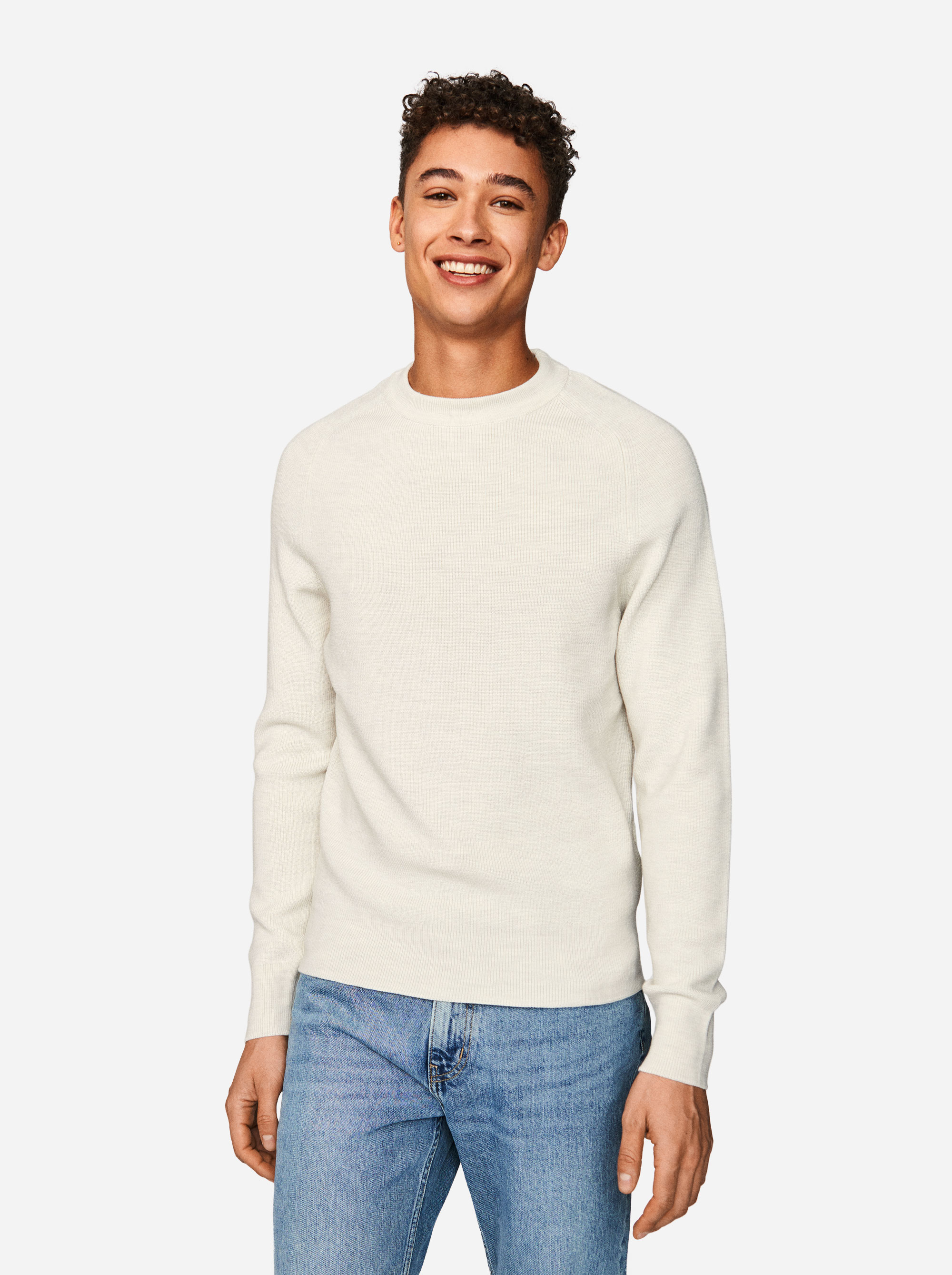 Teym - The Merino Sweater - Men - White - 4