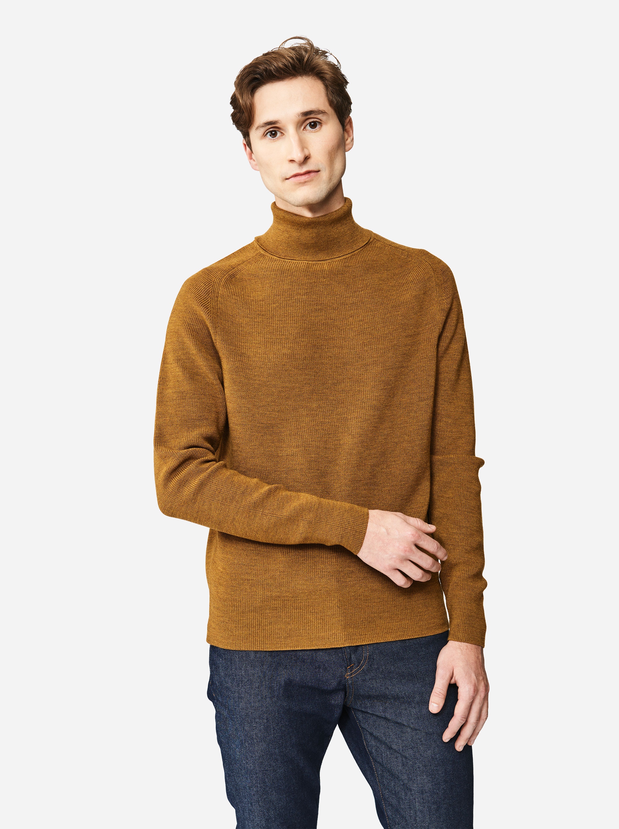 Teym - Turtleneck - The Merino Sweater - Men - Mustard - 1