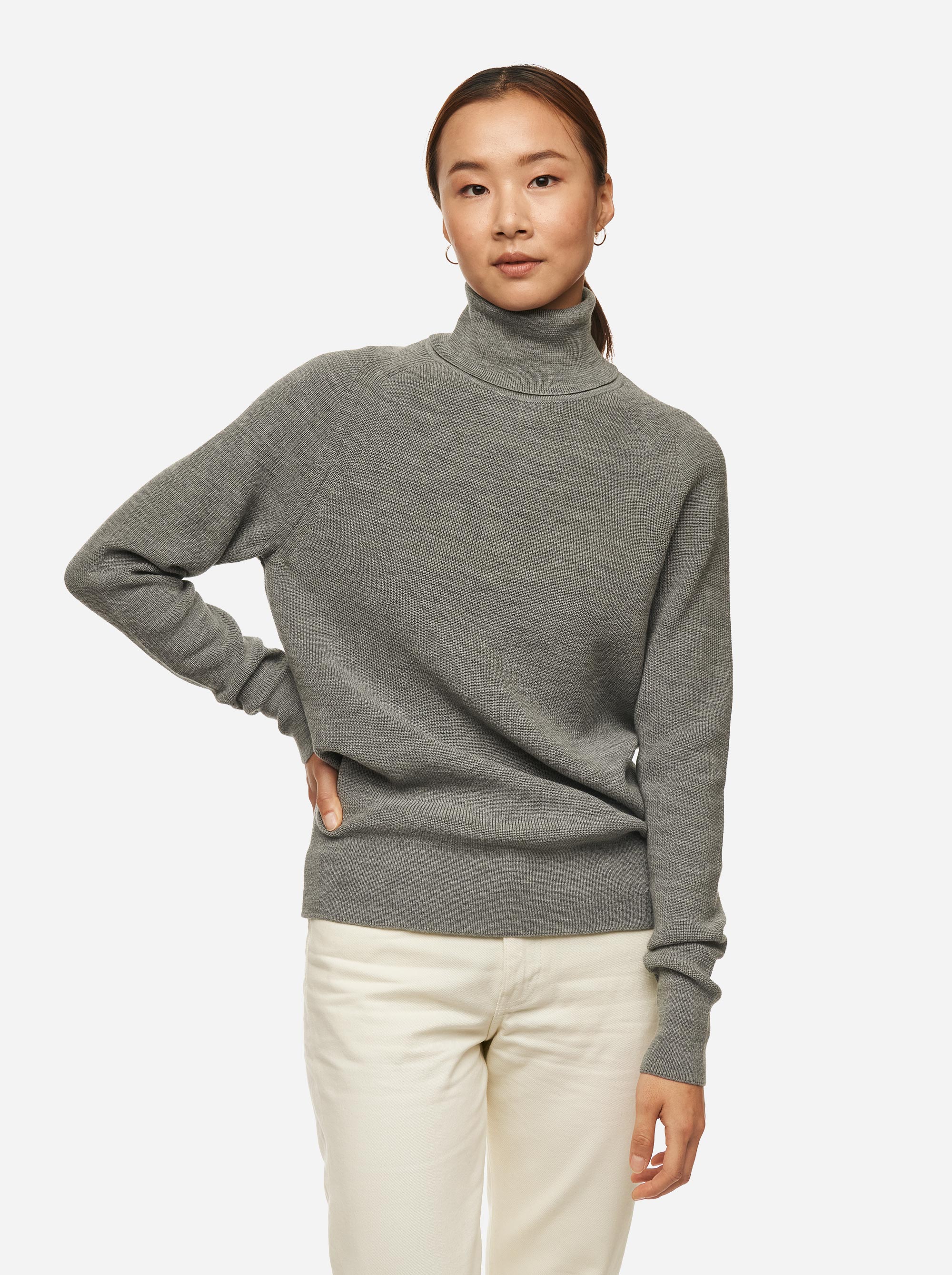 Teym - Turtleneck - The Merino Sweater - Women - Grey - 1