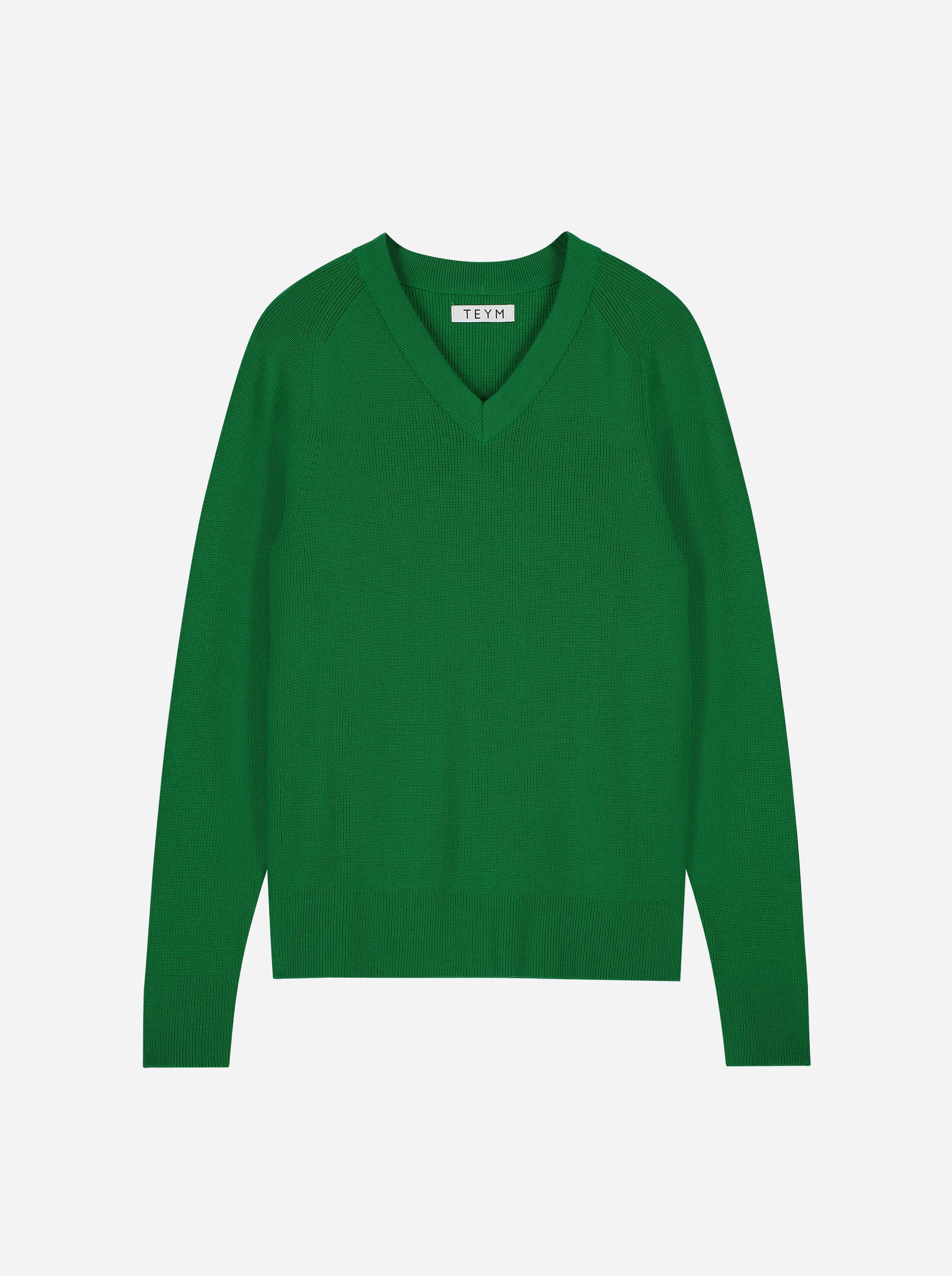 Teym - V-Neck - The Merino Sweater - Men - Bright Green - 4