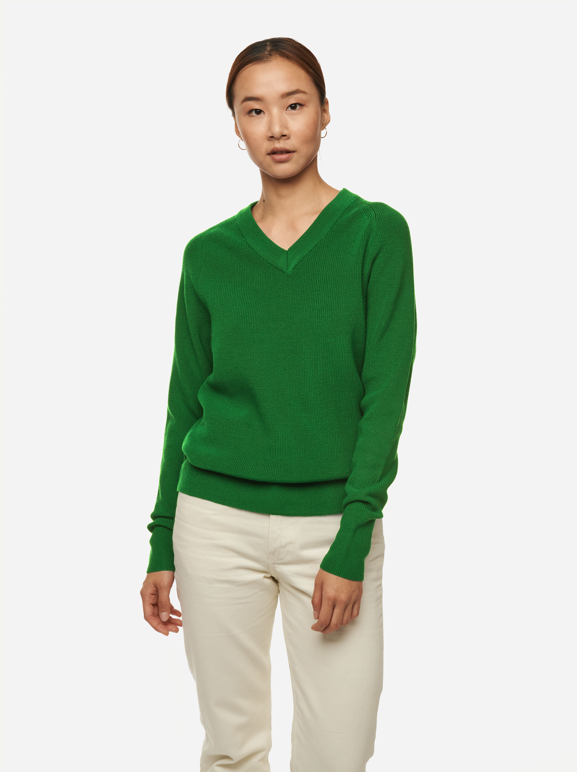 Teym - V-Neck - The Merino Sweater - Women - Bright Green - 1