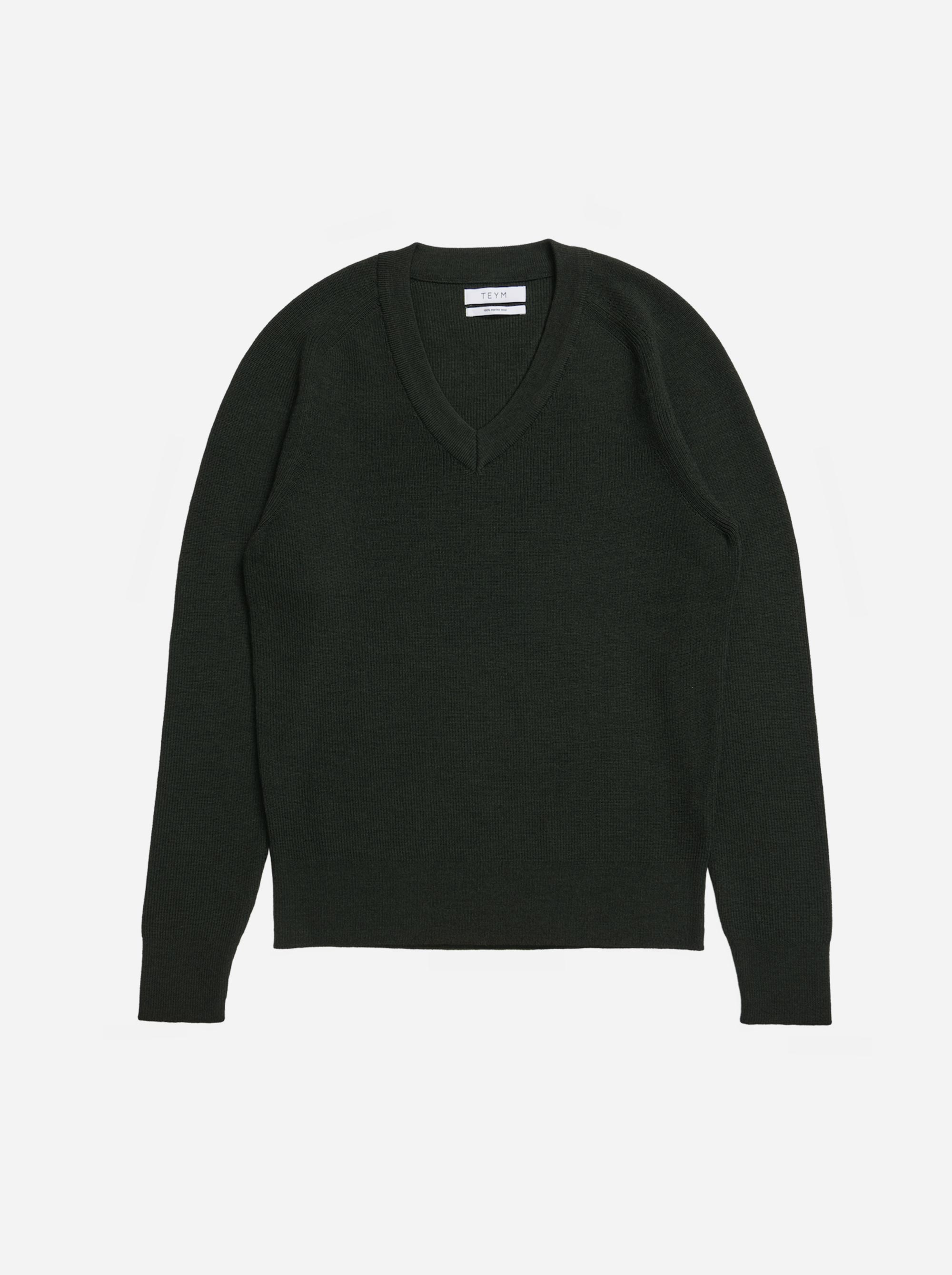 Teym - V-Neck - The Merino Sweater - Women - Green - 4