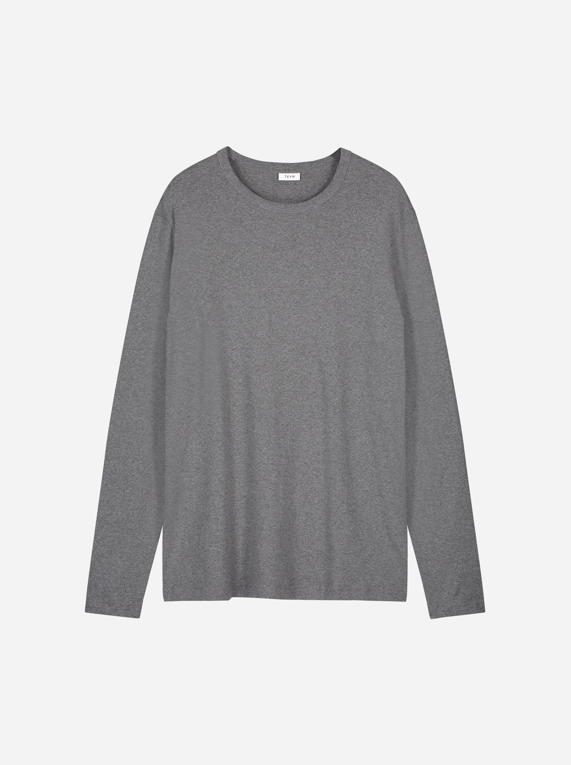 Teym - The-T-Shirt - Longsleeve - Men - Melange Grey - 4B