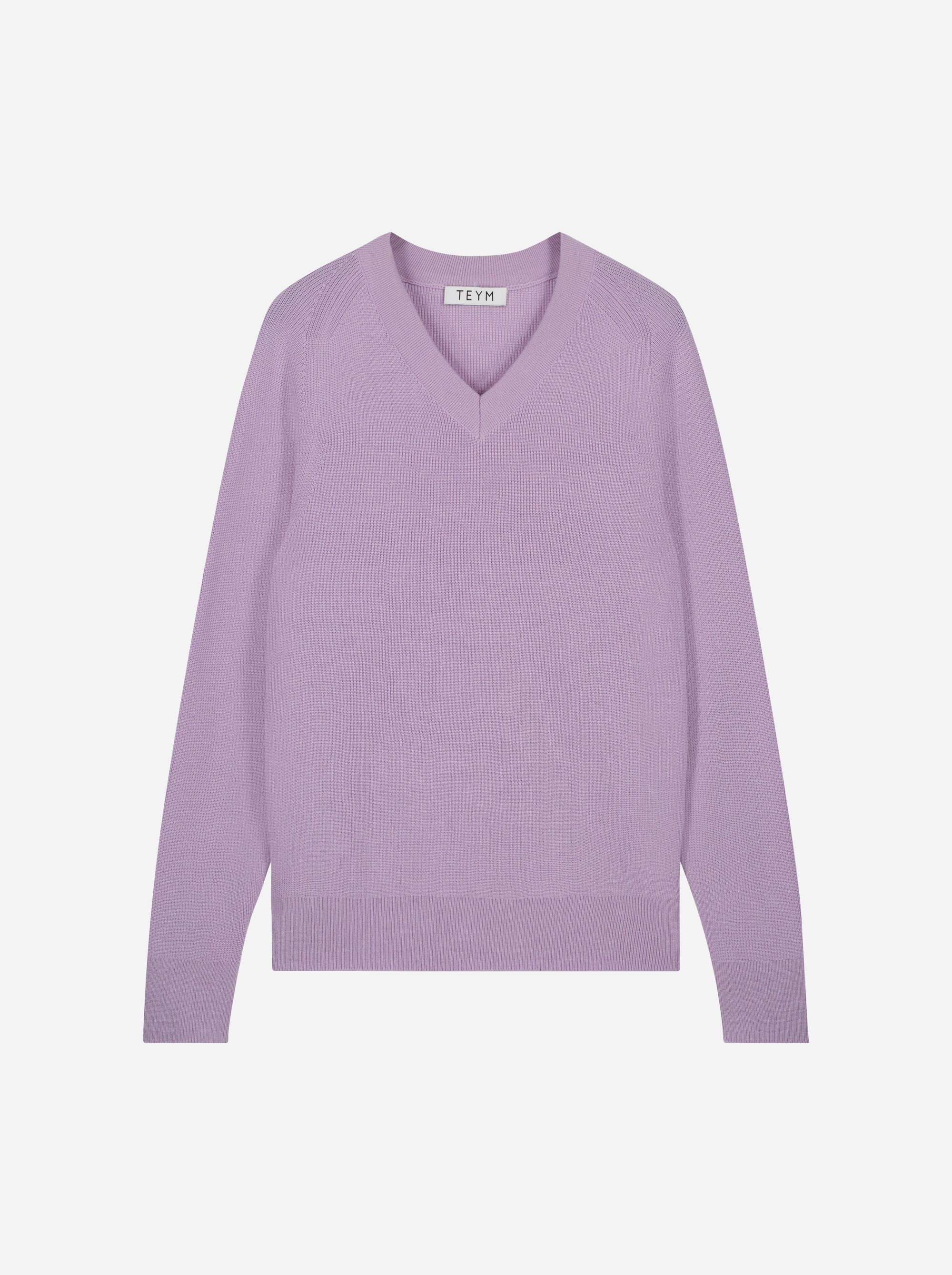 Teym_Merino-Sweater-V-Neck_Lila_front_1
