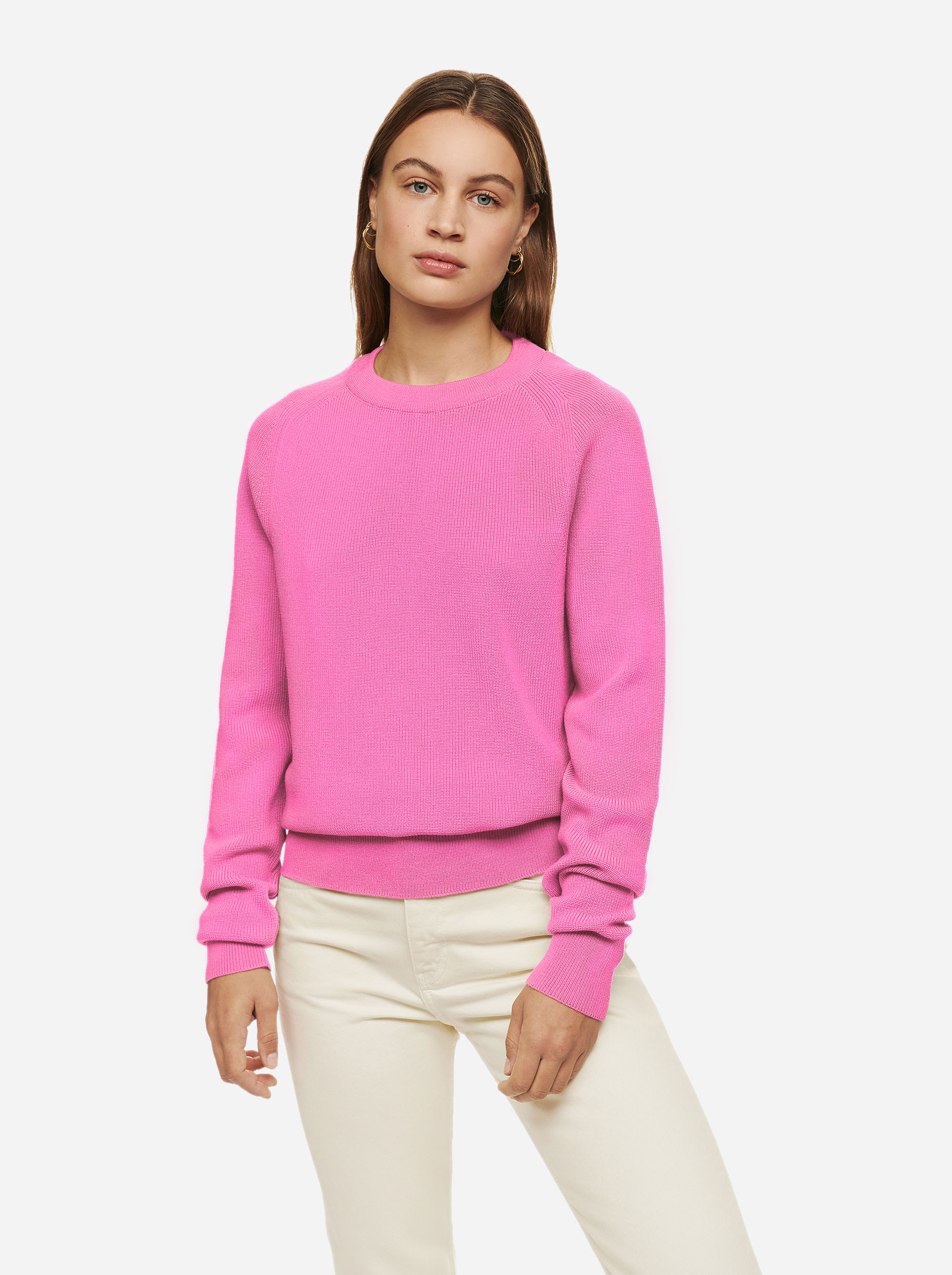 Teym - Crewneck - The Merino Sweater - Women - Bright Pink - 1