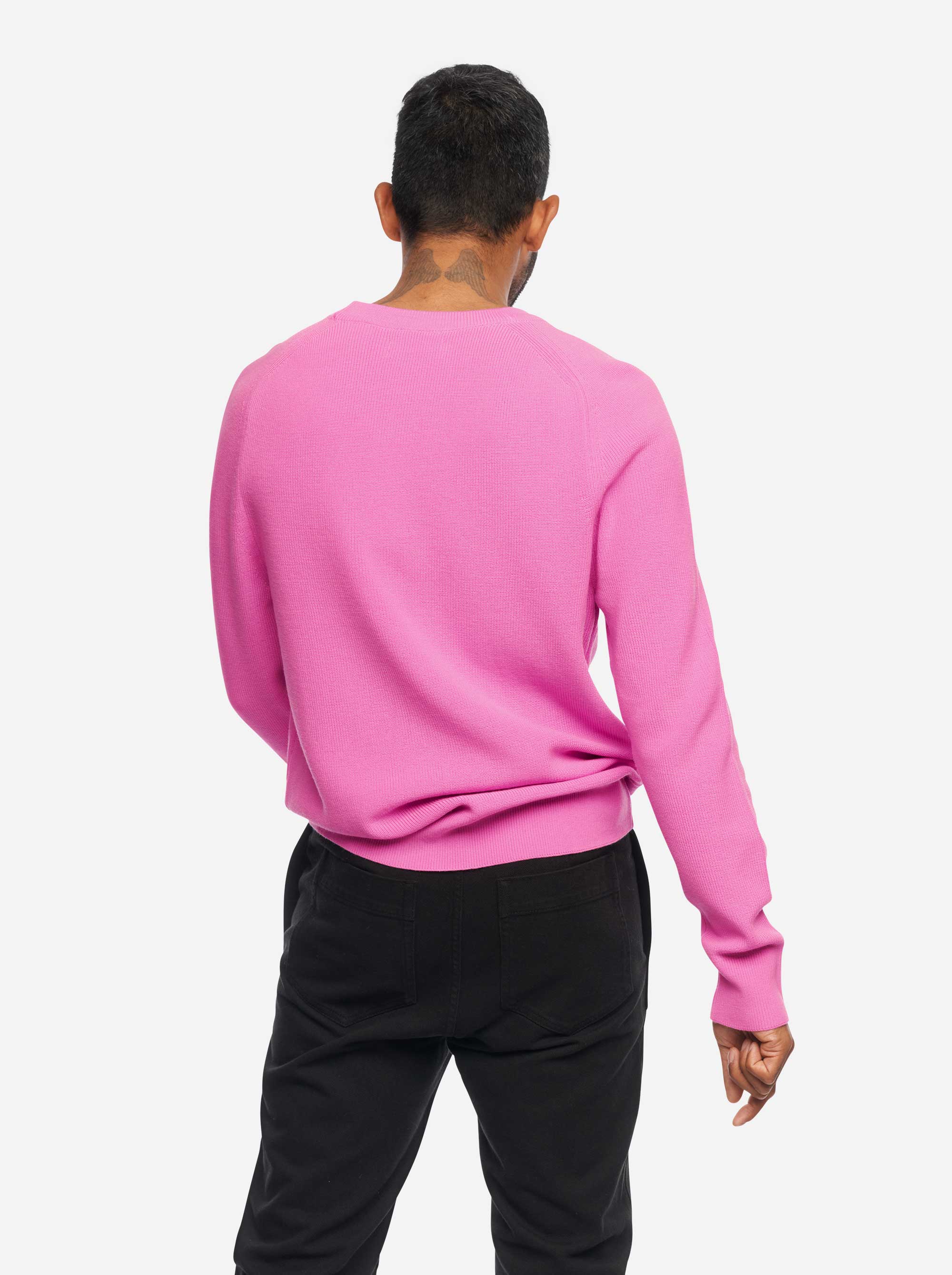 Teym - The Merino Sweater - Crewneck - Men - Bright Pink - 3