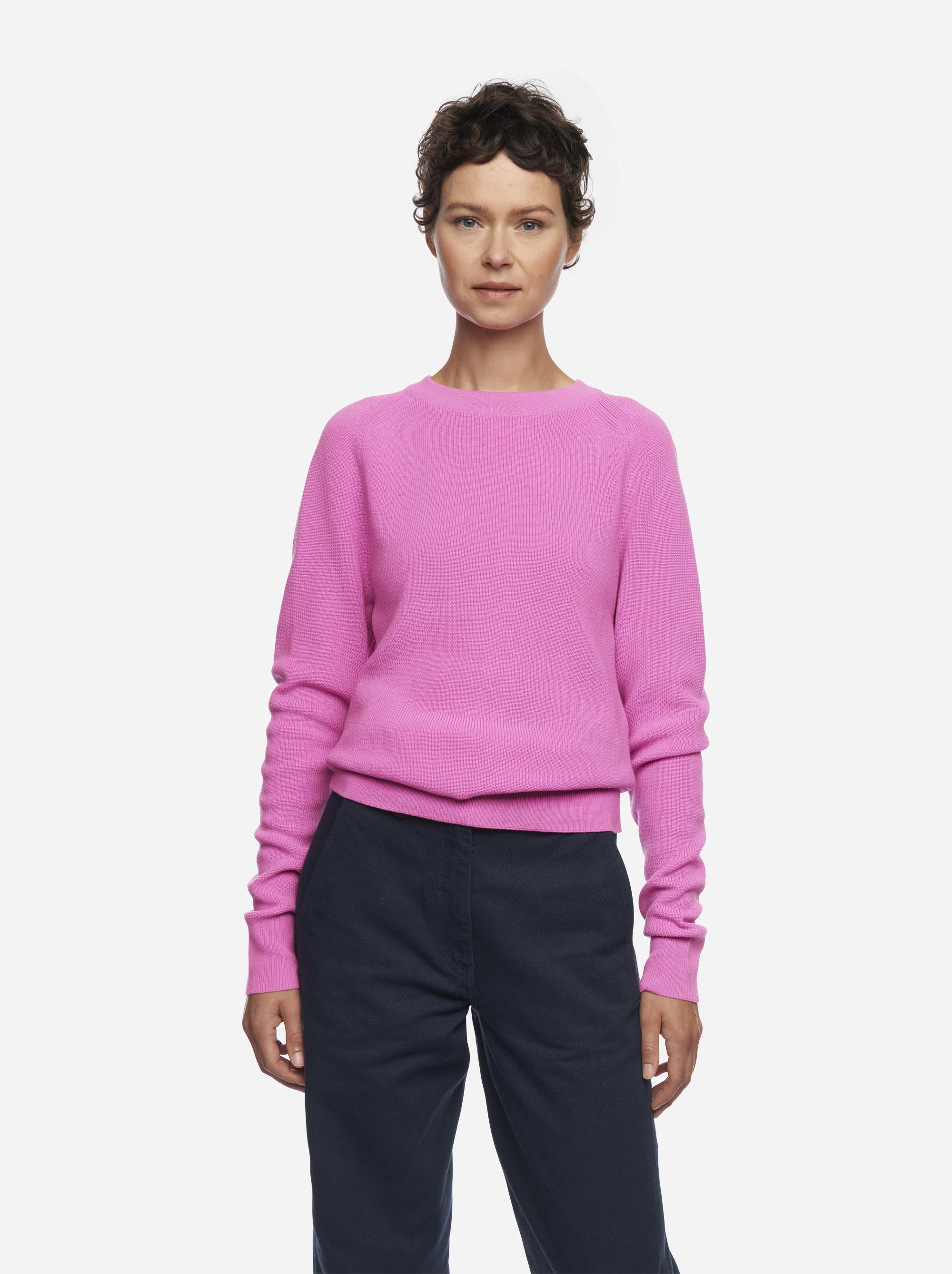 Teym - The Merino Sweater - Crewneck - Women - Bright Pink - 1