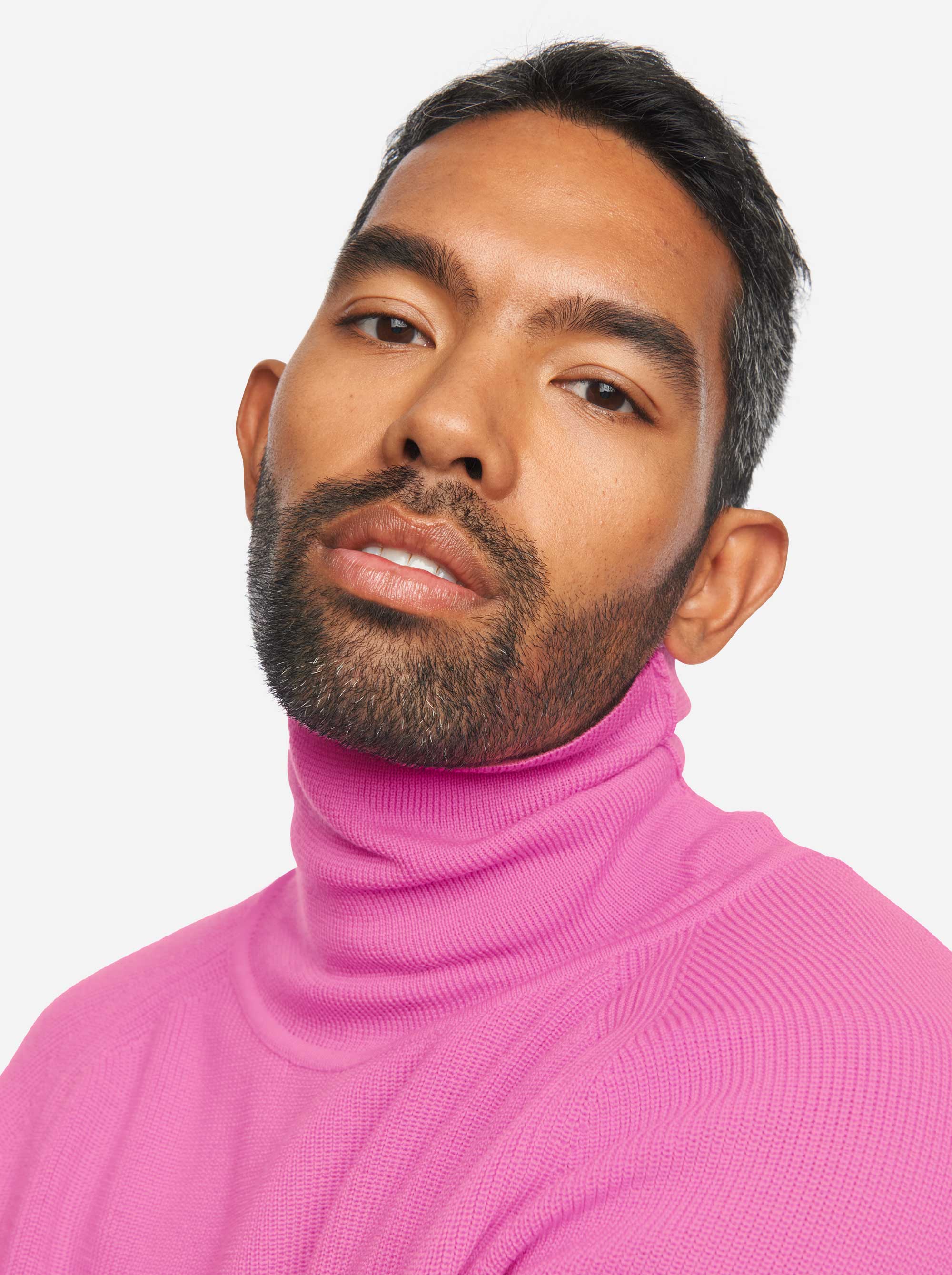 Teym - The Merino Sweater - Turtleneck - Men - Bright Pink - 3