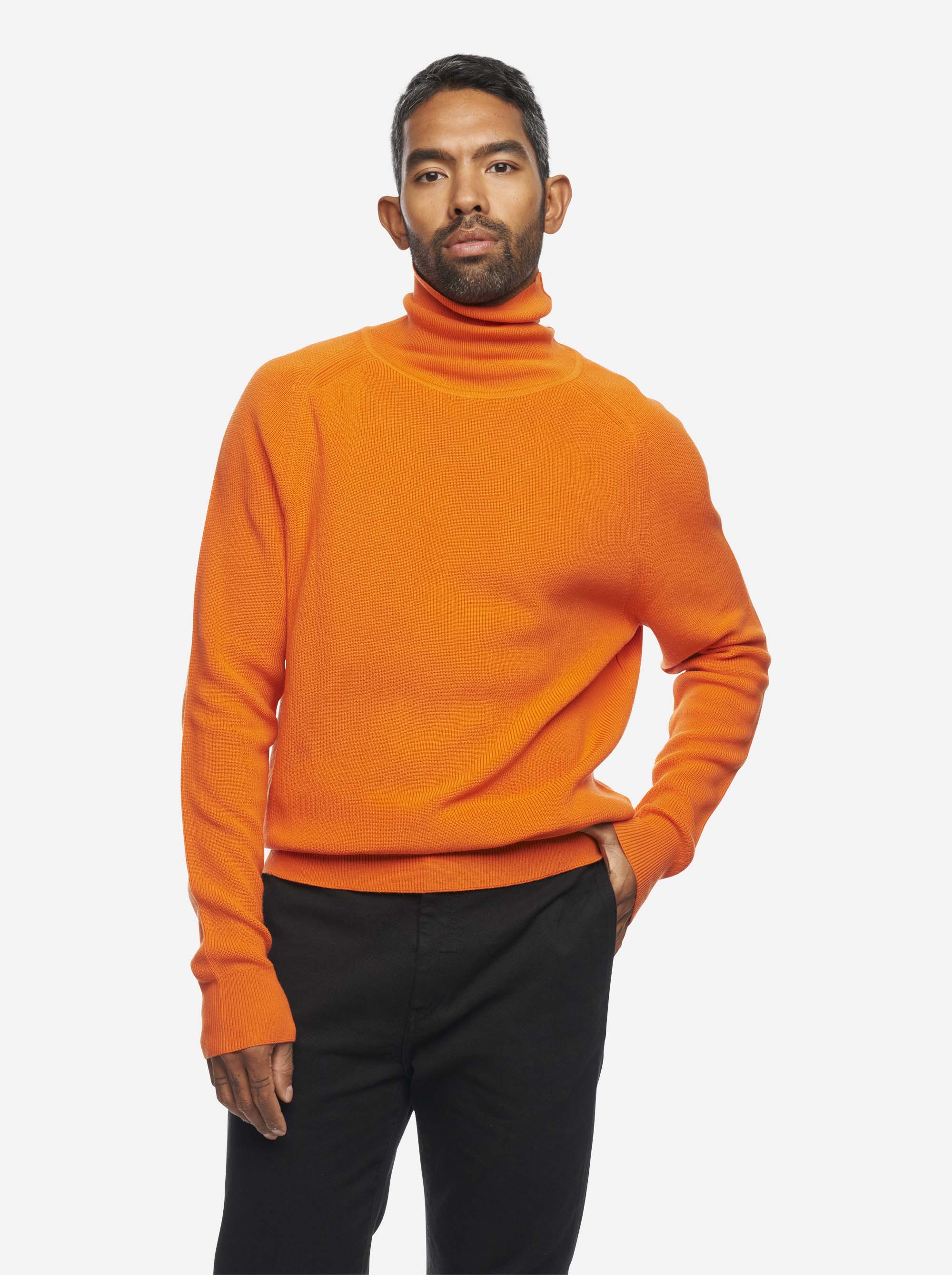 Teym - The Merino Sweater - Turtleneck - Men - Orange - 3