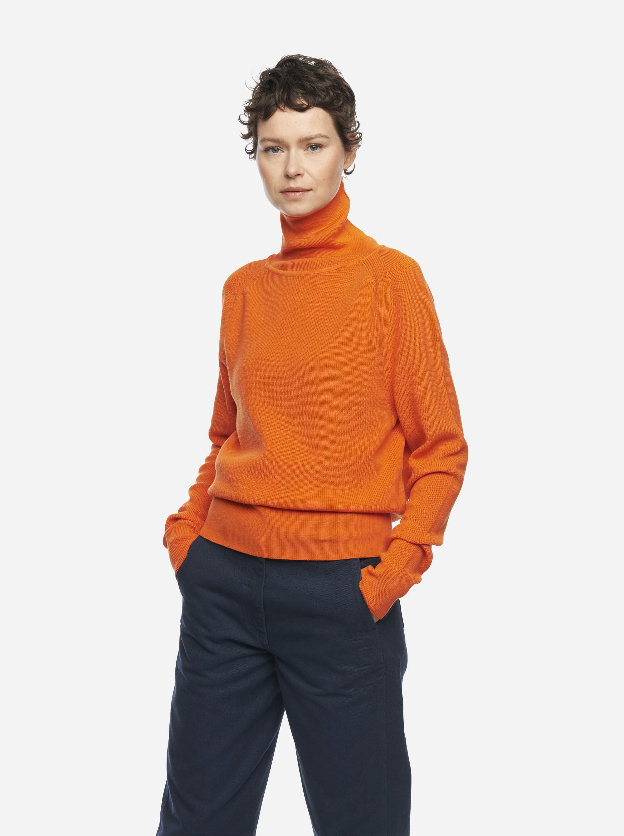Teym - The Merino Sweater - Turtleneck - Women - Orange - 2
