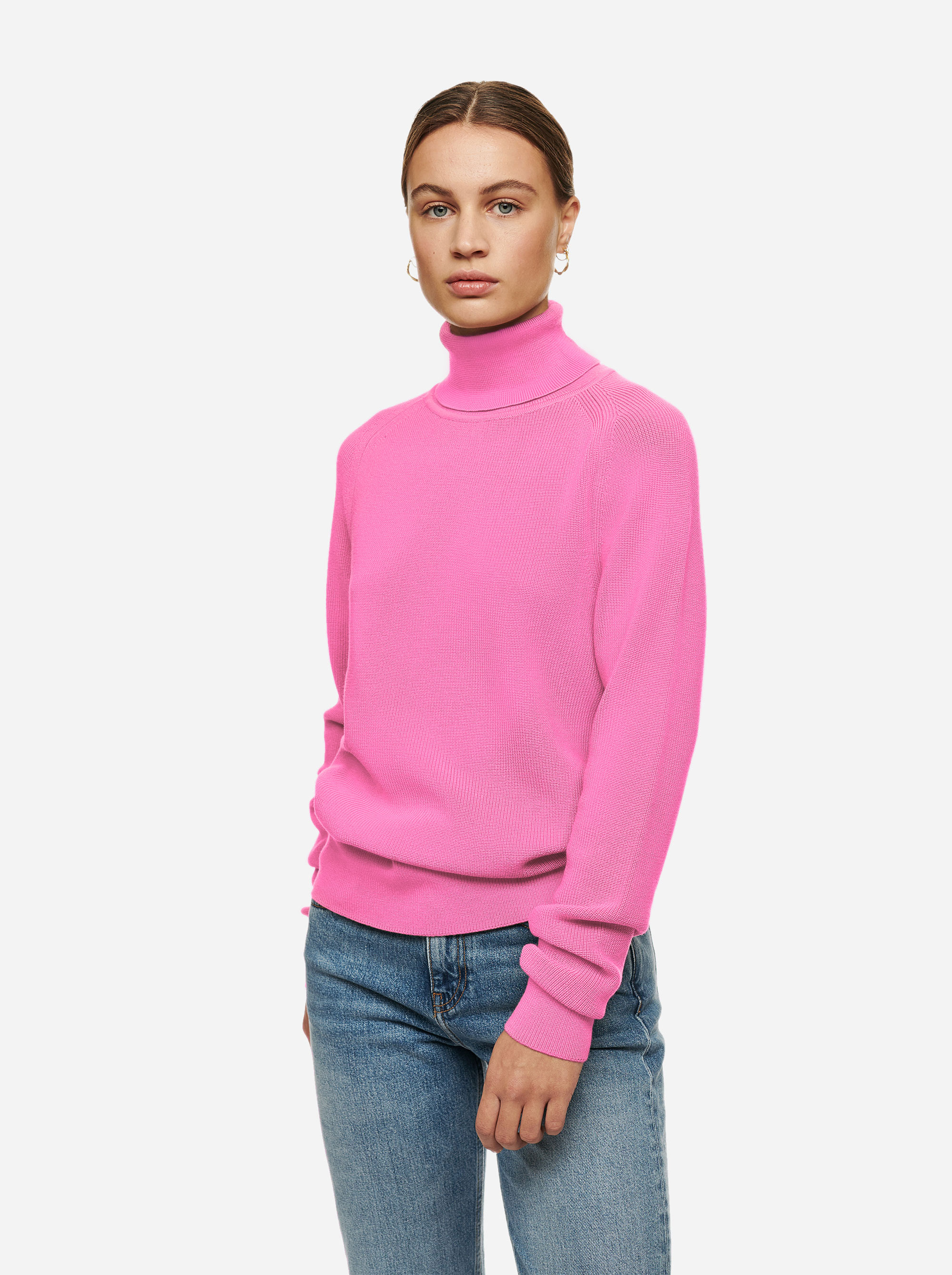 Teym - Turtleneck - The Merino Sweater - Women - Bright Pink - 1