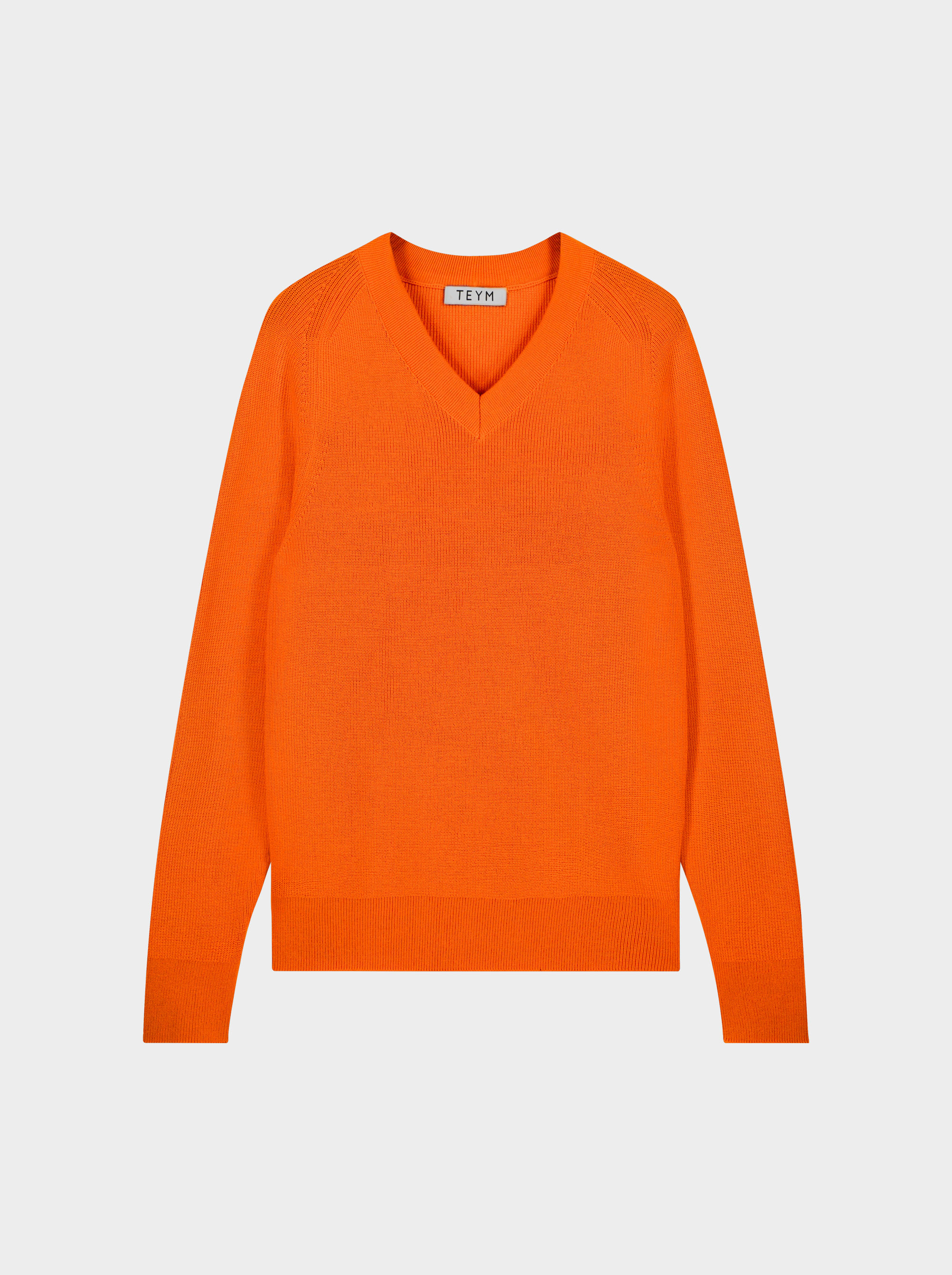 Teym - V-Neck - The Merino Sweater - Women - Orange - 3