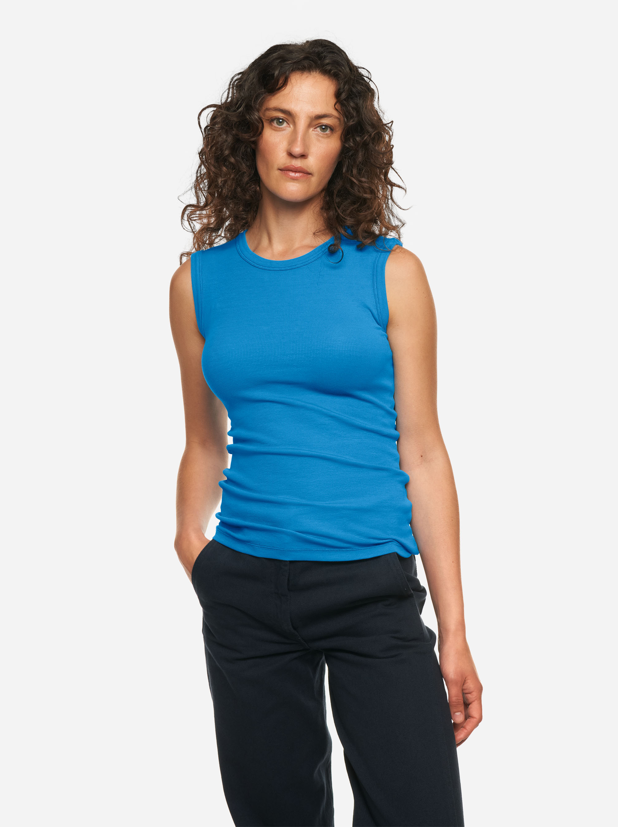 Teym - The Sleeveless T-Shirt - Women - Azure - 1